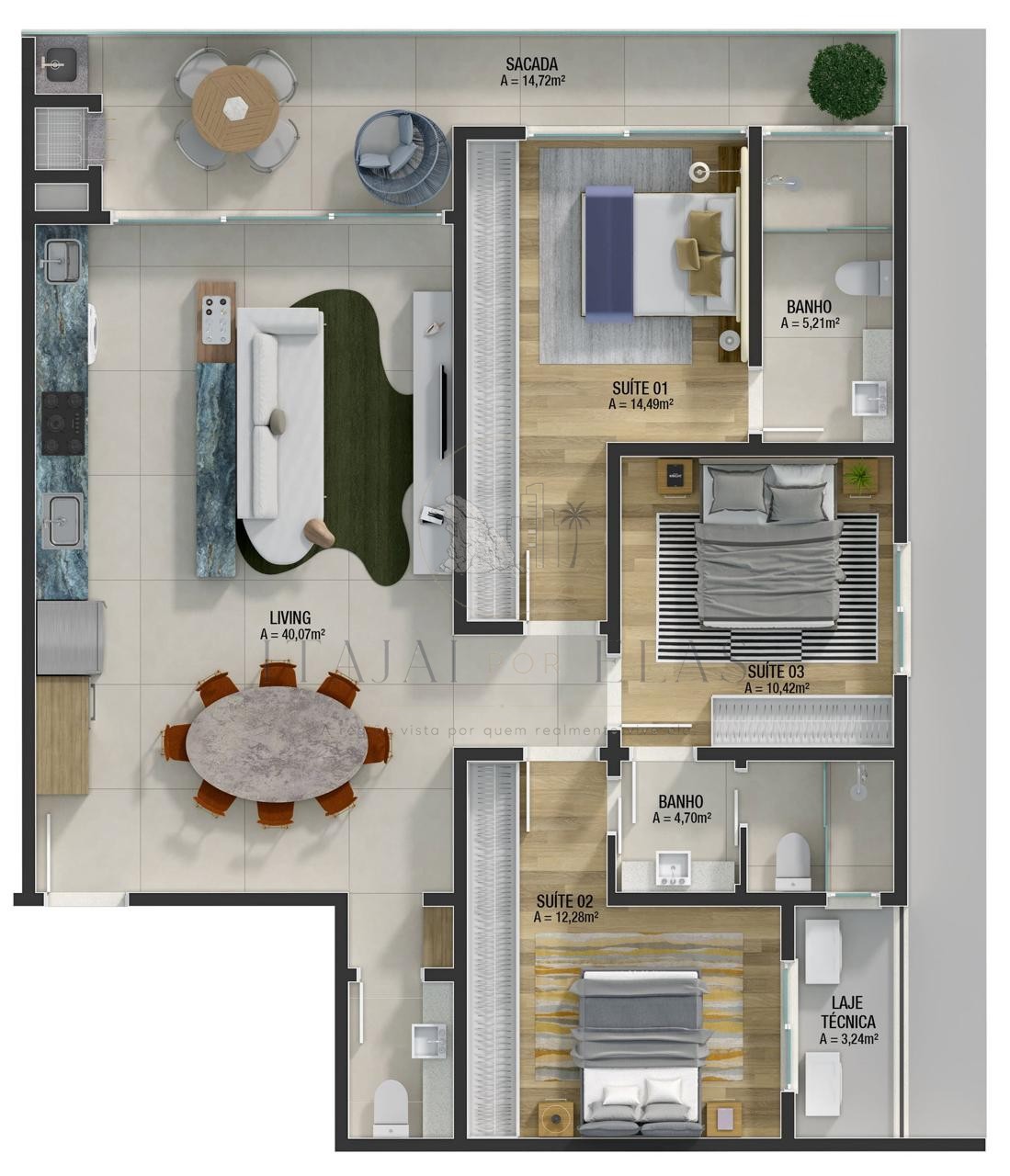 Apartamento 3 dormitórios na praia brava 